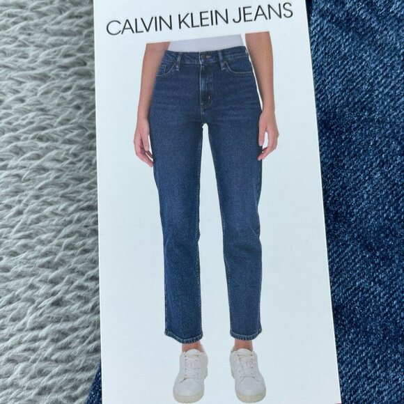 Calvin Klein Womens High-Rise Straight Leg Jeans Size 16 Blue NWT 5651 - Picture 3 of 9